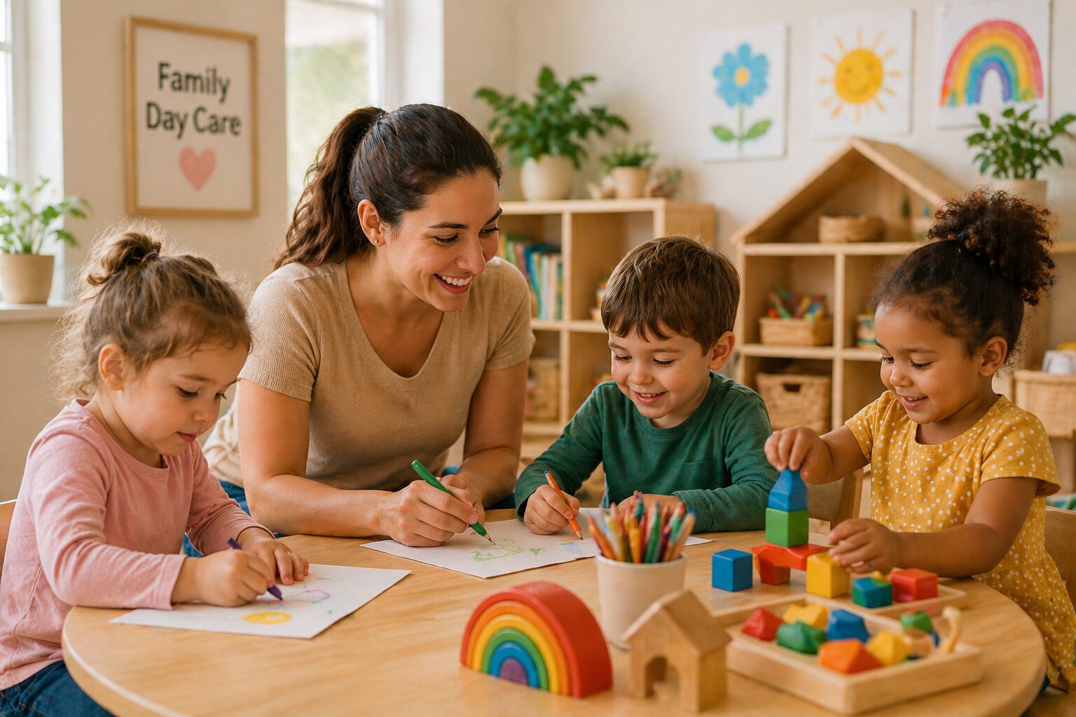 Educator with children